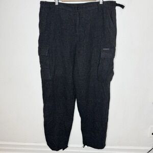 DKNY Wool Blend Cargo Pants Heritage Military Style Mens 40 Side Buckles Gray